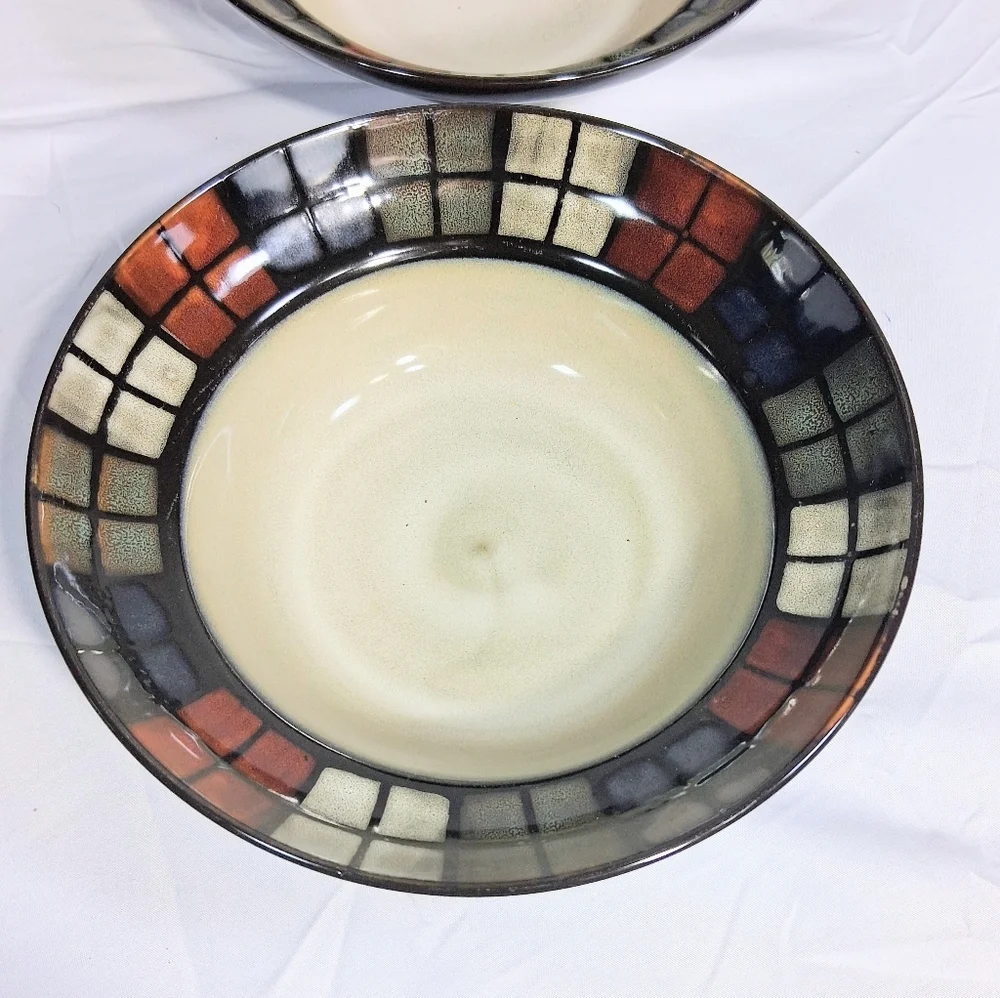 Set Of 2 Pfaltzgraff Calico Southwestern Motif 8" Large Serving/Cereal Bowls - Picture 3 of 8